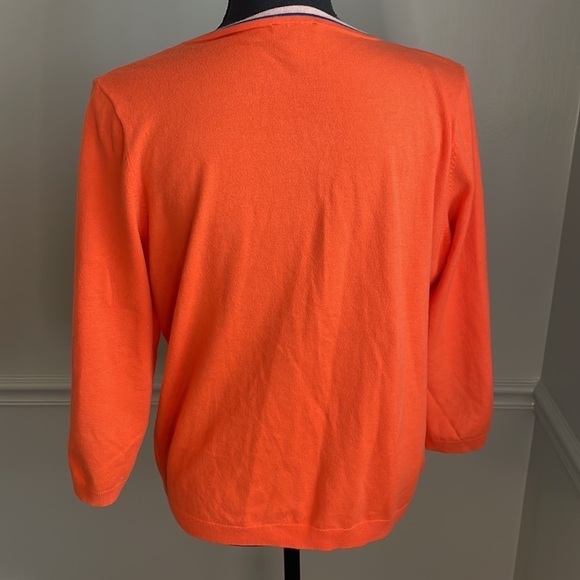 TALBOTS Orange Button Front Lightweight Sweater Cardigan Size LP - Picture 9 of 11
